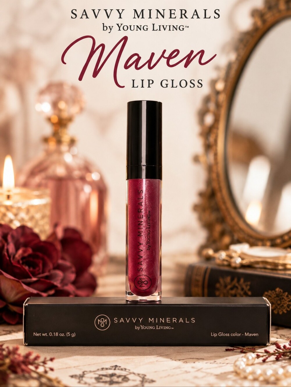 🕯Savvy Minerals Young Living Maven Lip Gloss 0.18 oz Discontinued NIB